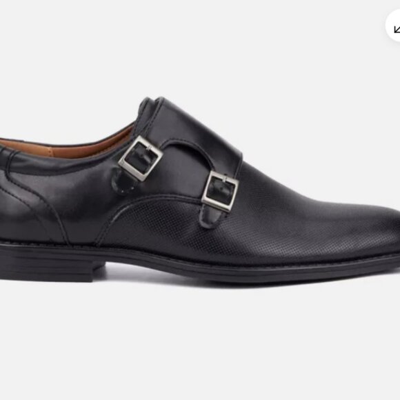 New York & Company Terry Men's Size 10.5 Double Monk Strap Dress Shoes Black New - Picture 3 of 14